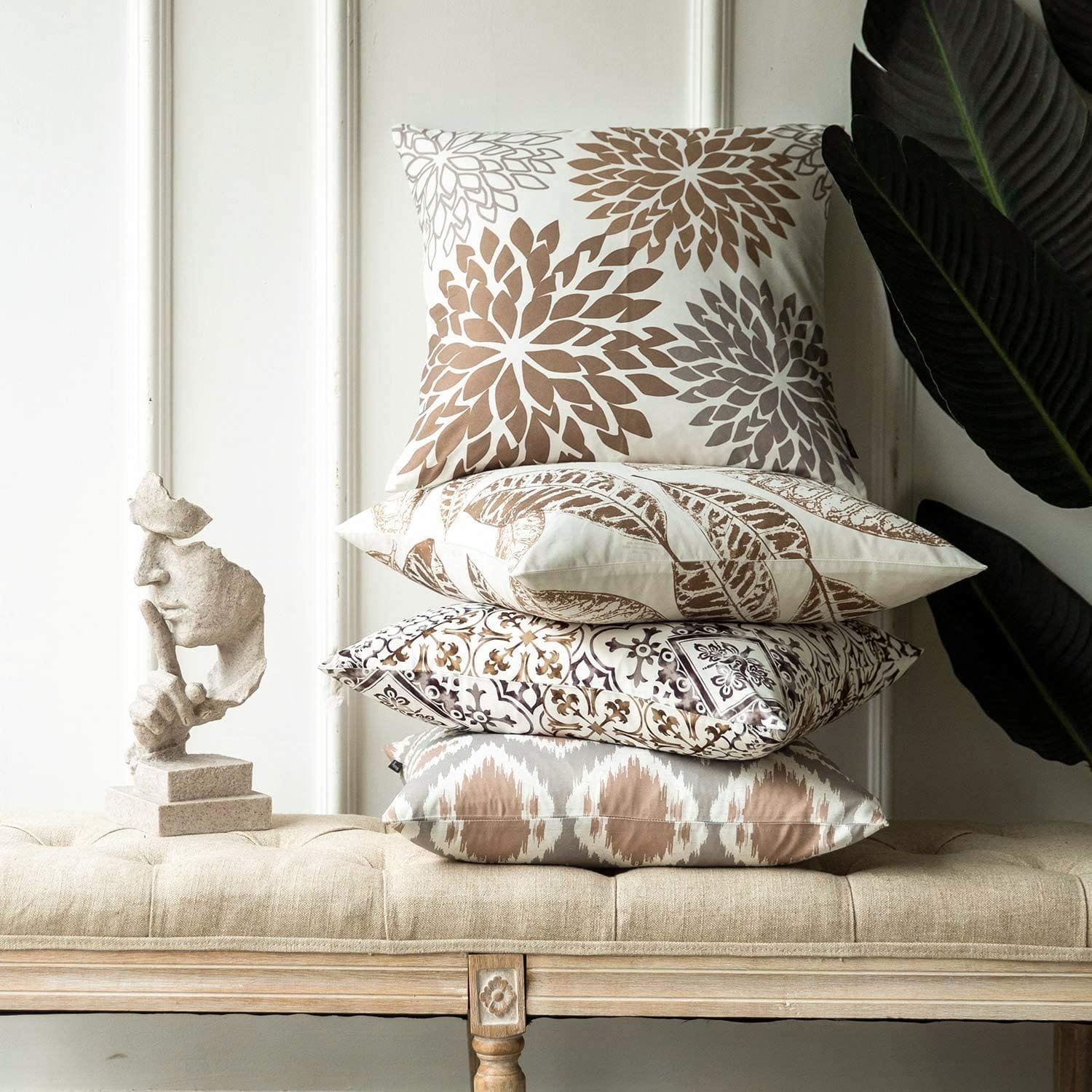 Coffee-Color-Leaves-Pillowcases